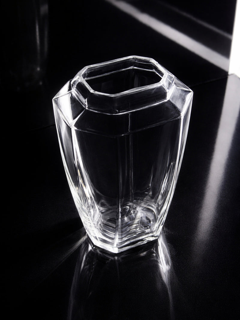 Prisma Vase in Neo Deco Style - 1980s by Dodo Vintage | The Oblist — clear glass, geometric design