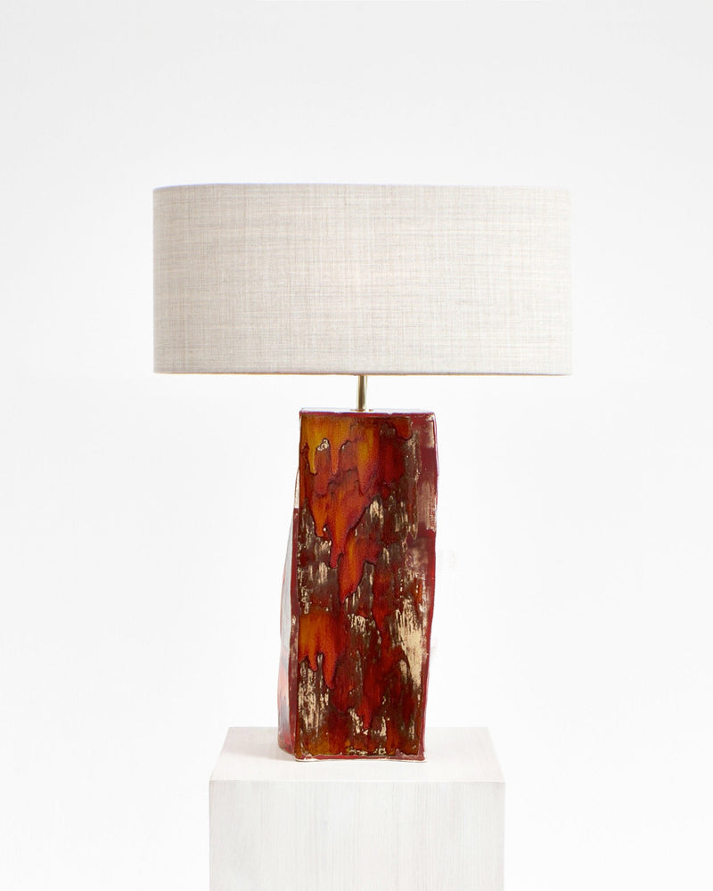 Rectangular Ceramic Lamp by Project 213A | The Oblist — handcrafted red ceramic base