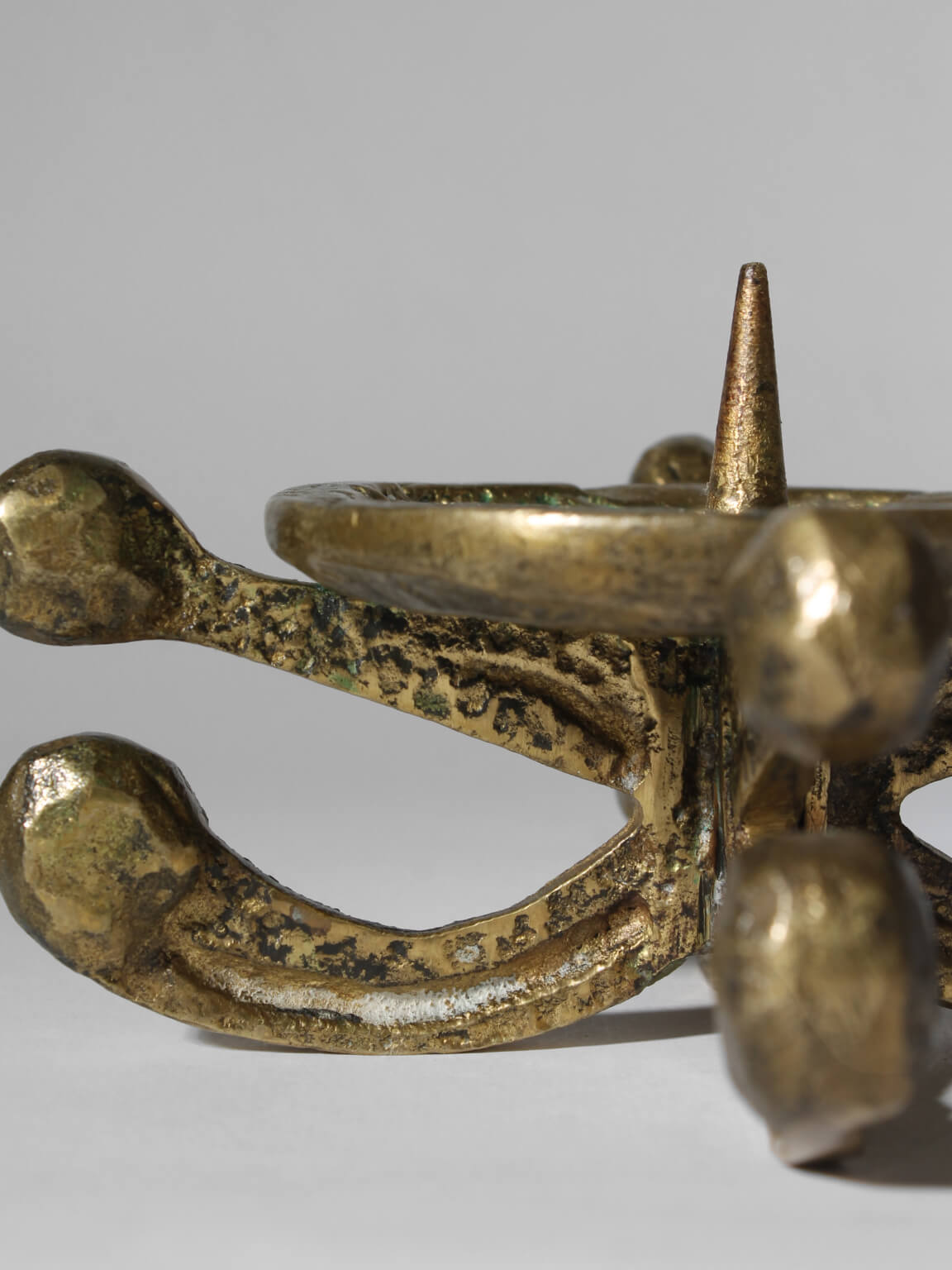 Brass Ethnic Candle Holder Stand — lifestyle setting