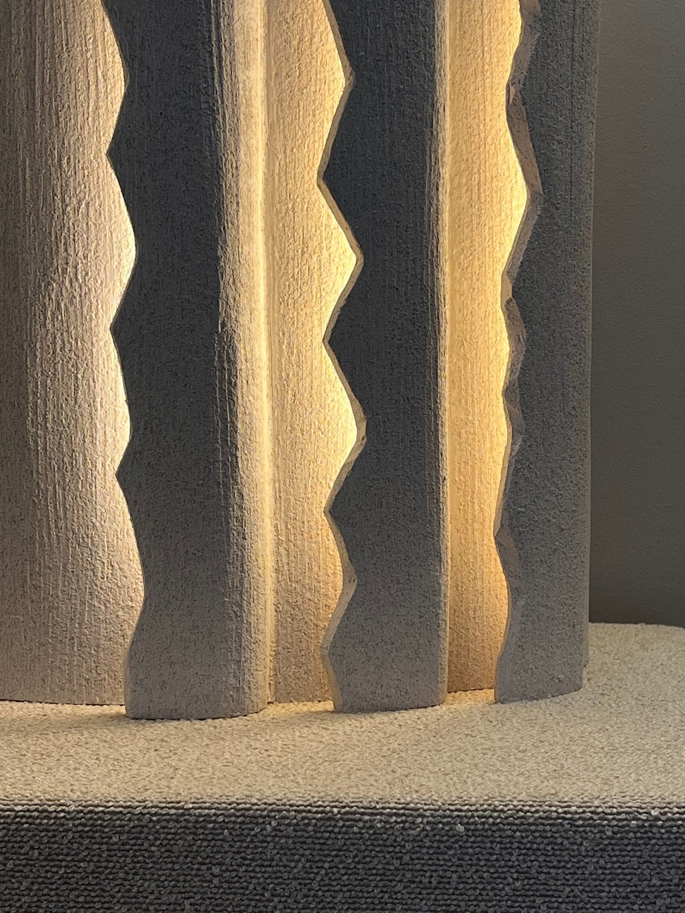 Mountain Climb Table Lamps in Ceramic — side view highlighting textured ceramic surface