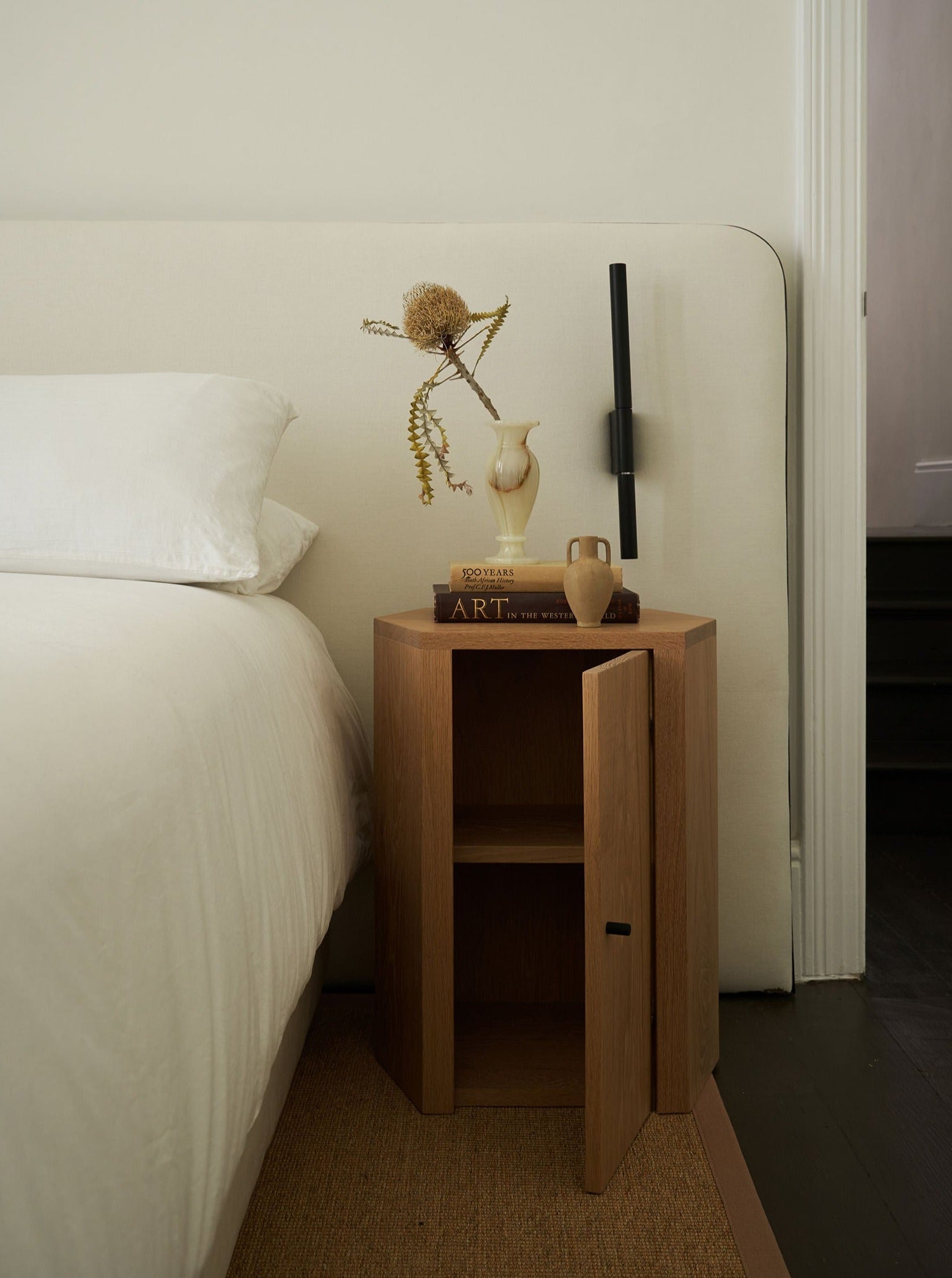 Pair of Park Night Stands in Oiled Oak — detail view