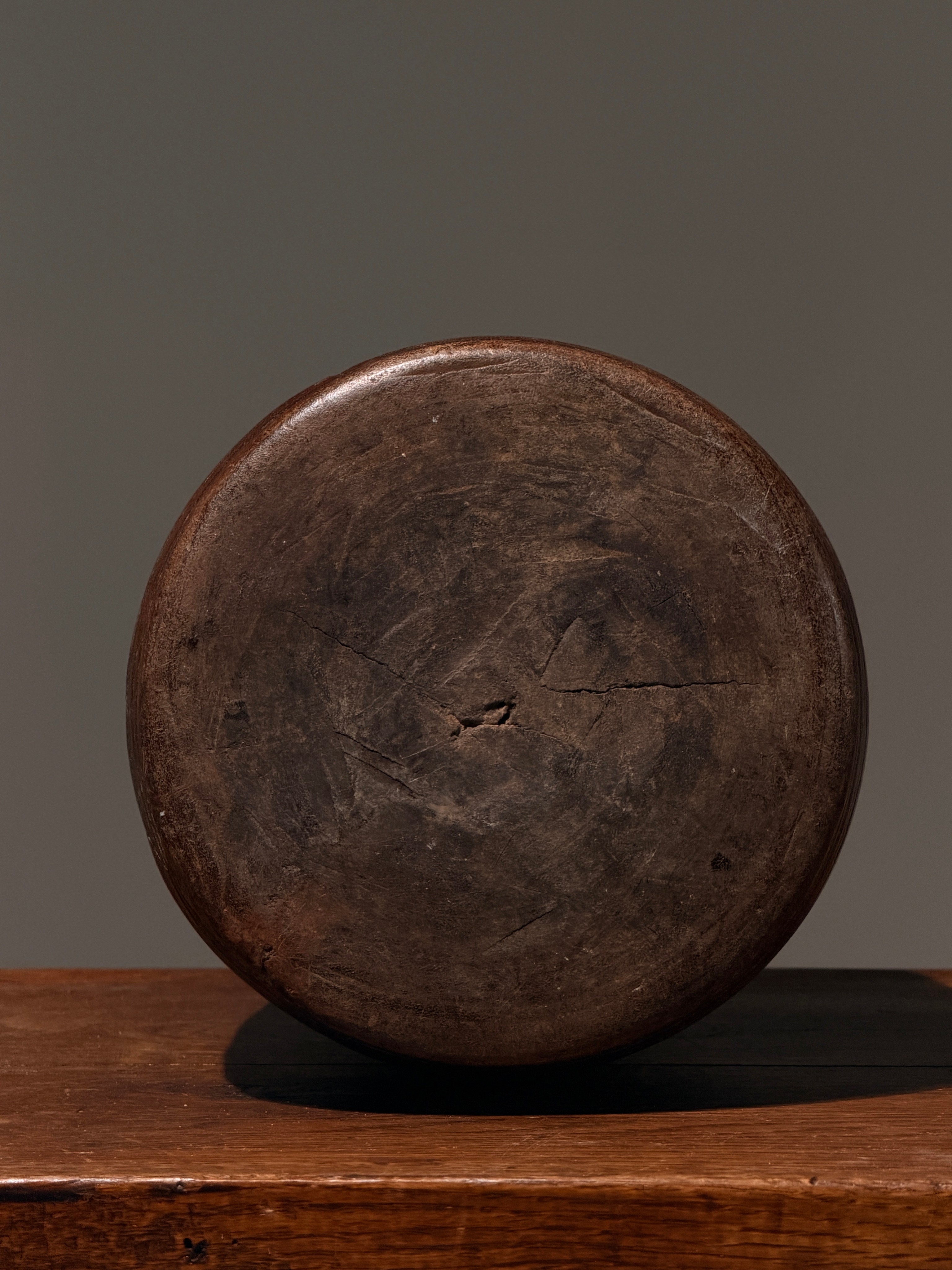Carved wooden vase, French folk art, early 20th century. — alternate view