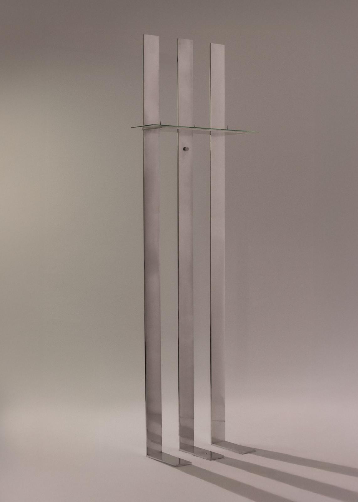 Chandelier « Absence » - Porte-bougie en verre antique et aluminium