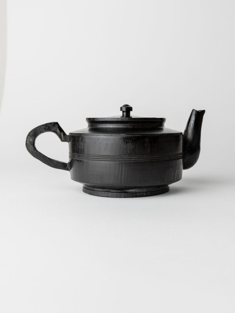 Handcarved Black Wood Teapot, 1920s by Bottega Jacobs | The Oblist — handcrafted black wood material