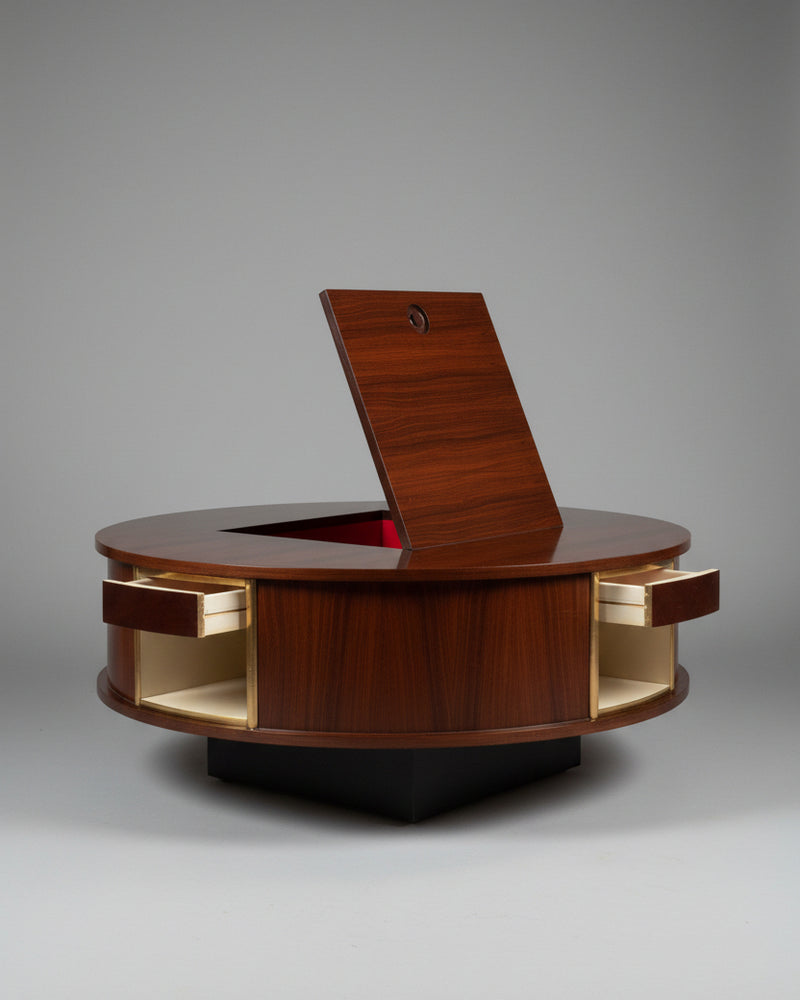 Swivel Coffee Table by Galerie Vauvart | The Oblist — walnut wood, modern design