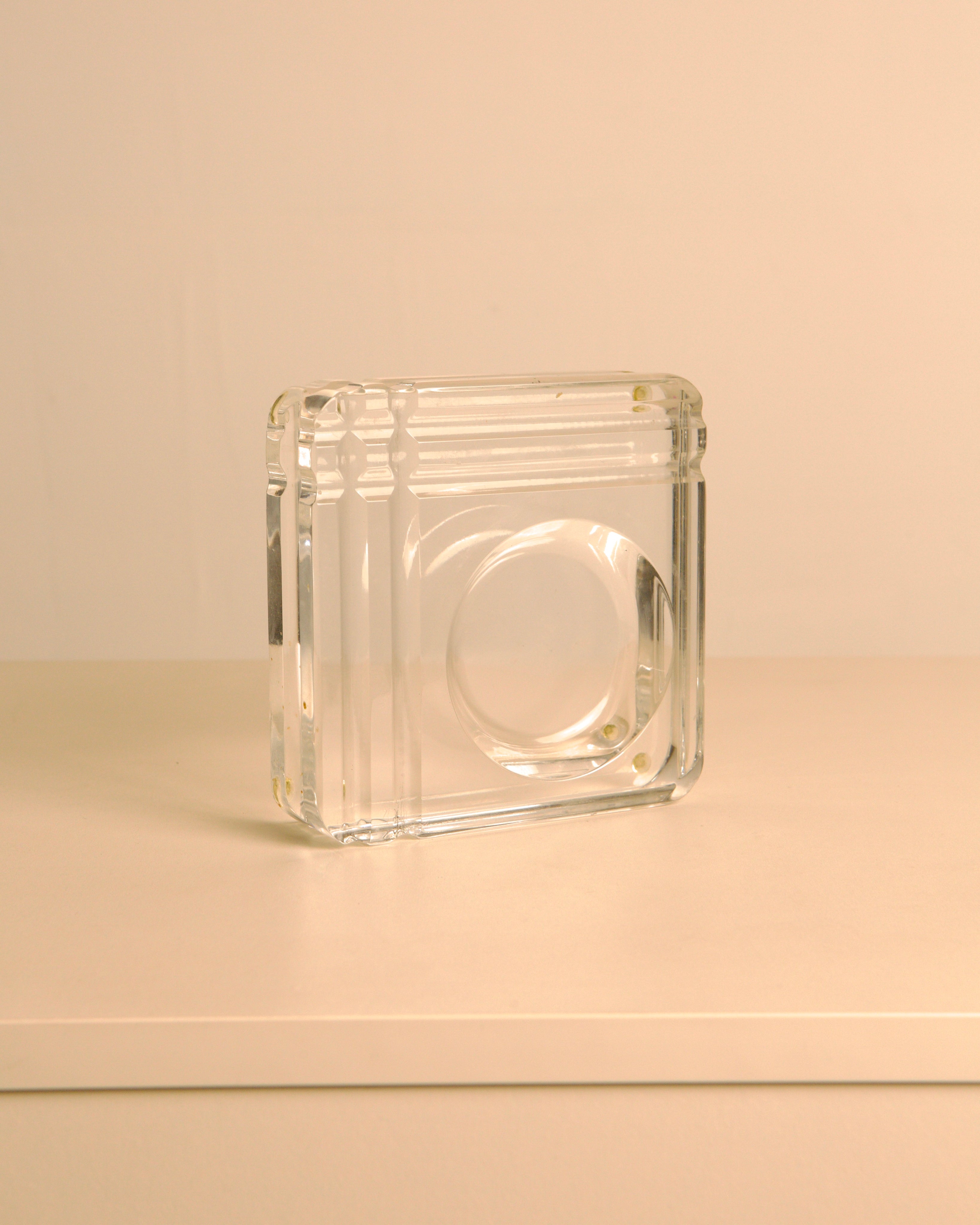 Title: Italian Square Lucite Catchall Dish, 1970s — close-up