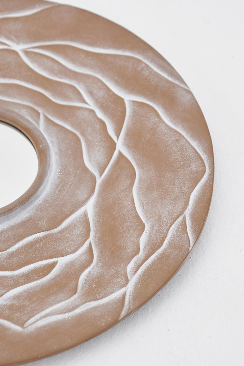 Orb' Aluminum Mirror — close-up of textured aluminum surface