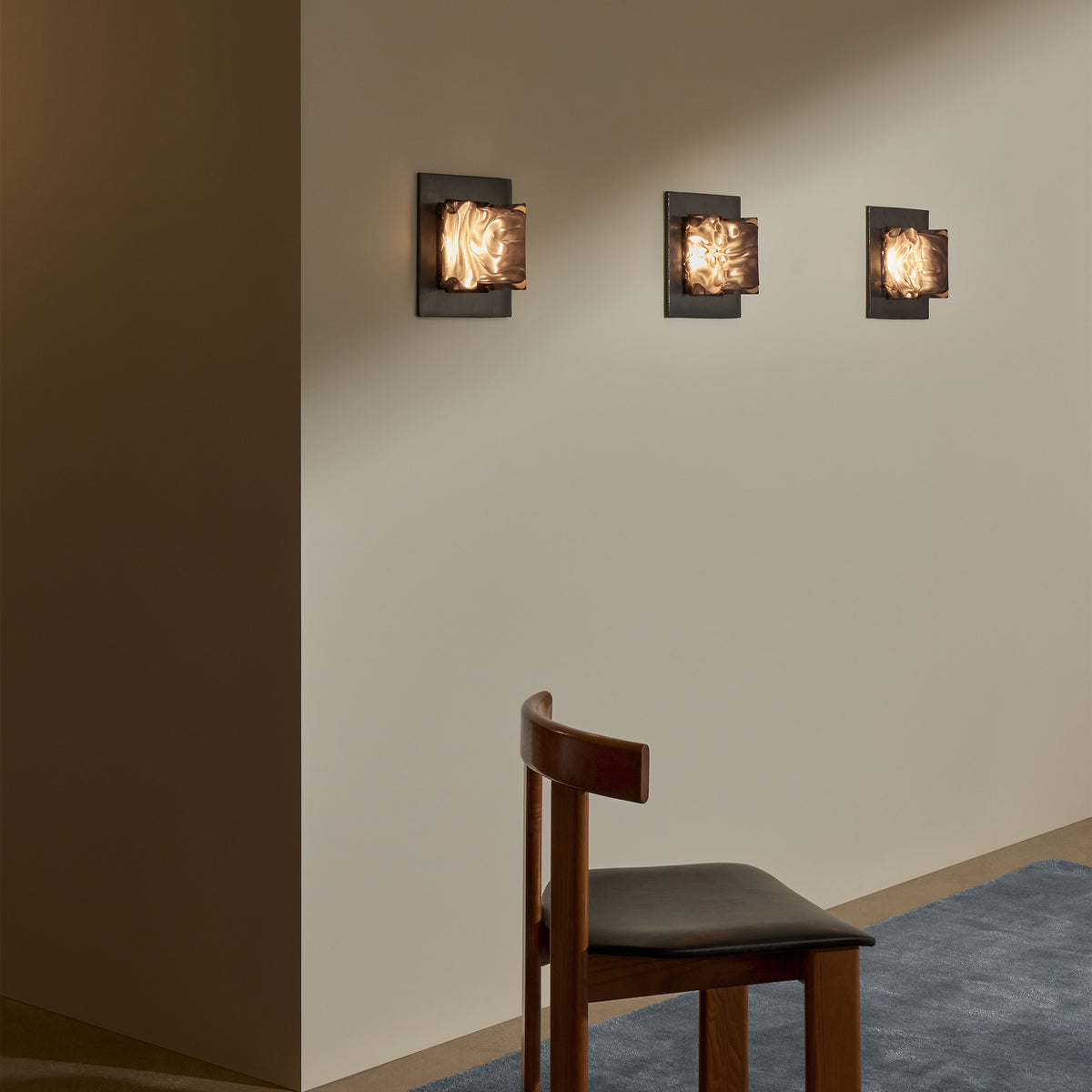 Field Square Sconce, Graphite / Moire — alternate view