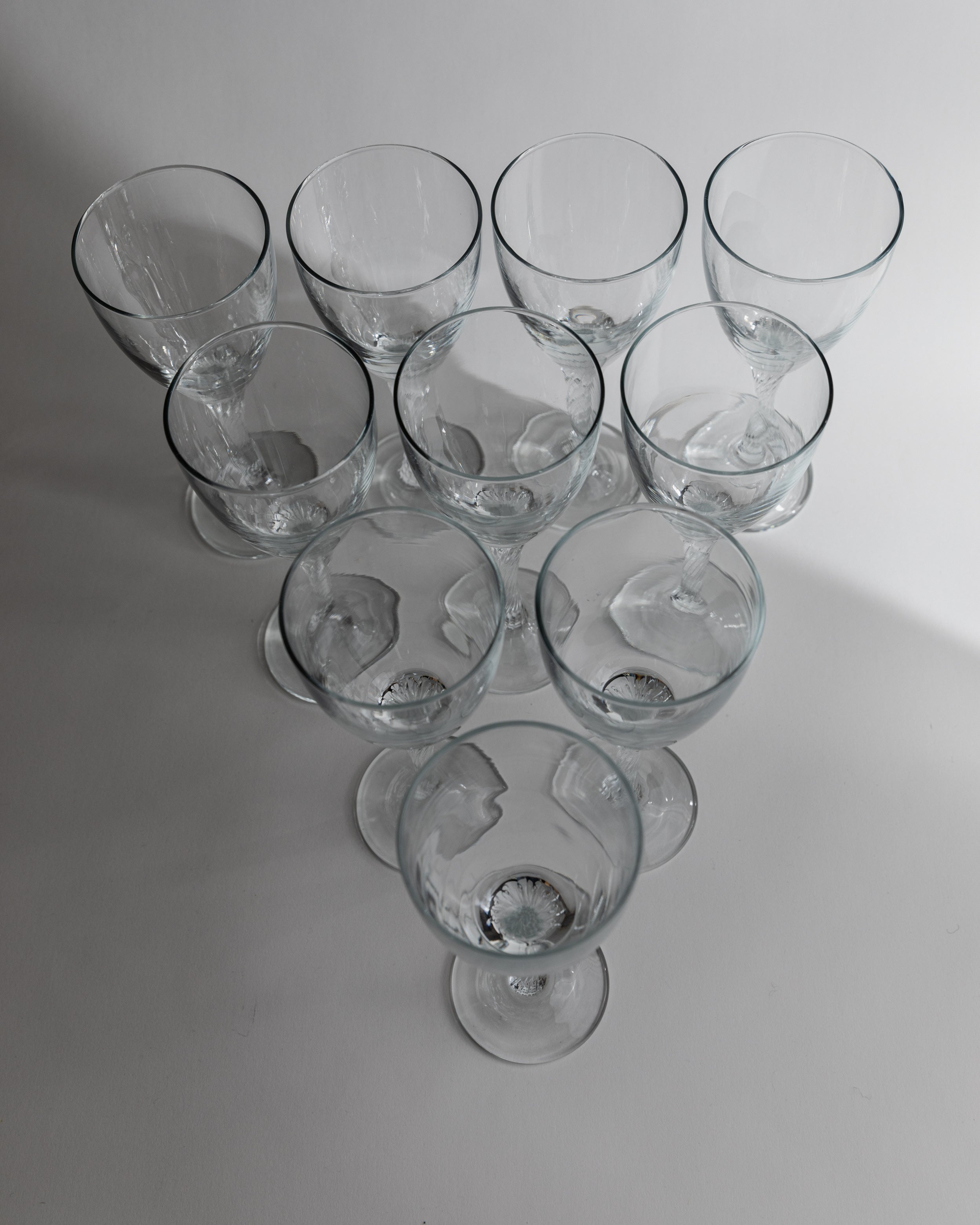 Verres à vin ou à champagne, ensemble de 10, Italie années 1980