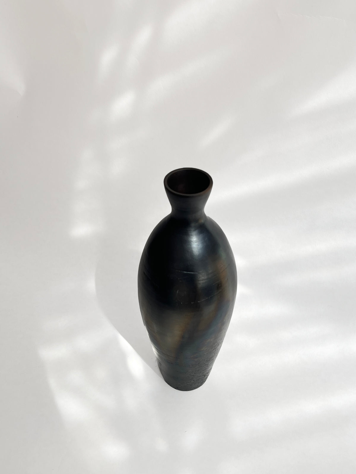 Oleum Vase – Metallic Black Raku — alternate view