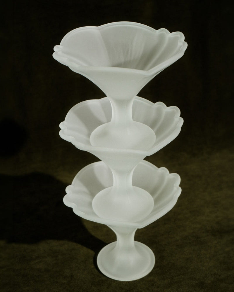 Set of 3 Italian Frosted Glass Dessert Cups by Truffe Studio | The Oblist