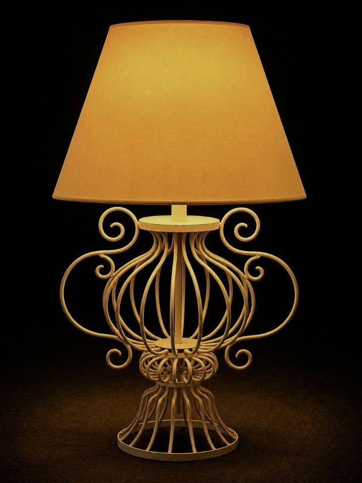 Vintage Table Lamps in Fabric - 1950s French Collection — side angle