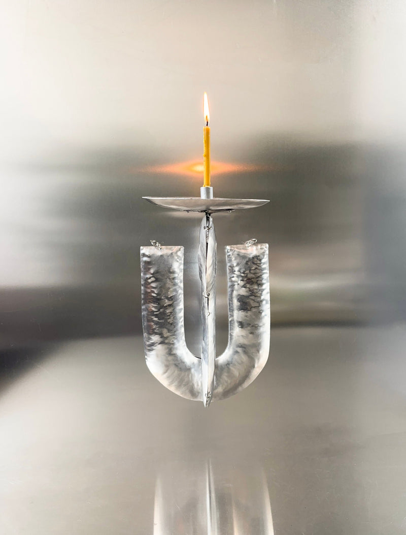 Phaedra Candle Holder Wall — close-up of clear glass design with candle
