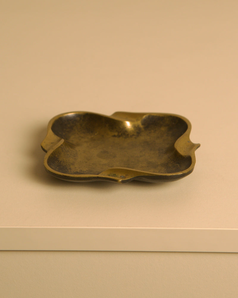 Italian Bronze Ashtray, 1940s — close-up of textured bronze surface