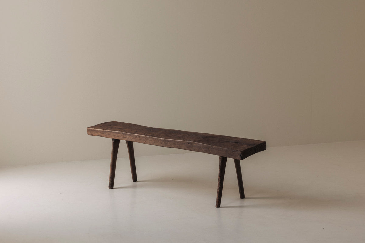 Primitive Rustic Bench in Oak, France, Early 20th Century by Modern Living | The Oblist