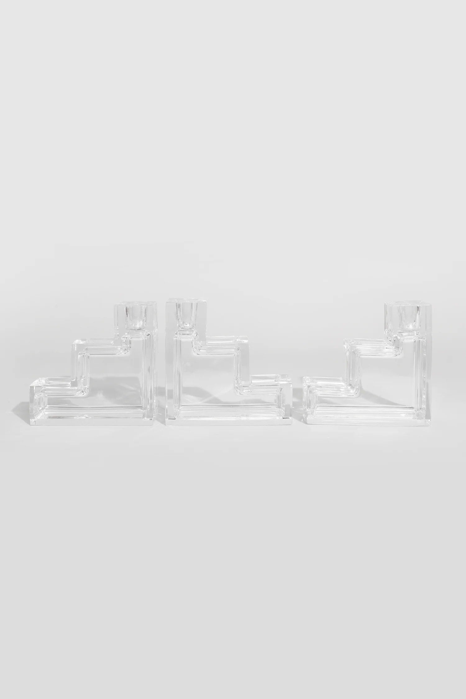 Pristine Table Architecture Candleholders — top view of clear acrylic design