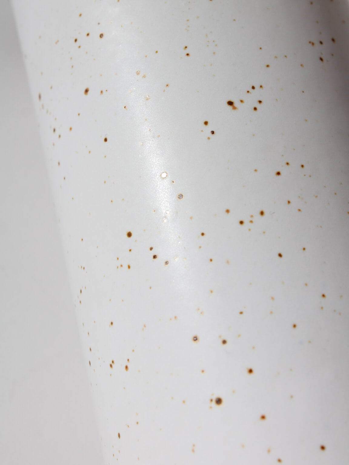 Sven Wejsfelt Handmade Ceramic "Belinda" Vase, For Gustavsberg, 1960s — close-up of speckled white glaze