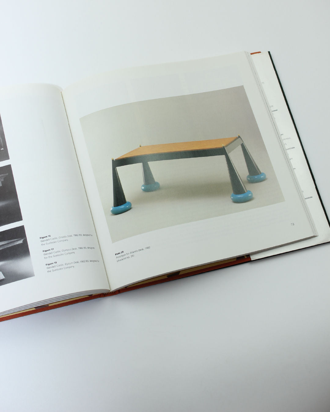 Furniture by Wendell Castle Book — close-up of table with blue feet