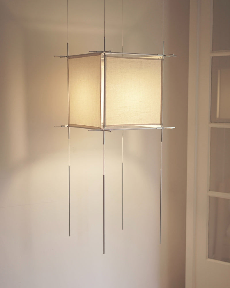 Suspended Pendant Light in Aluminium and Cotton by Anja Rohner | The Oblist