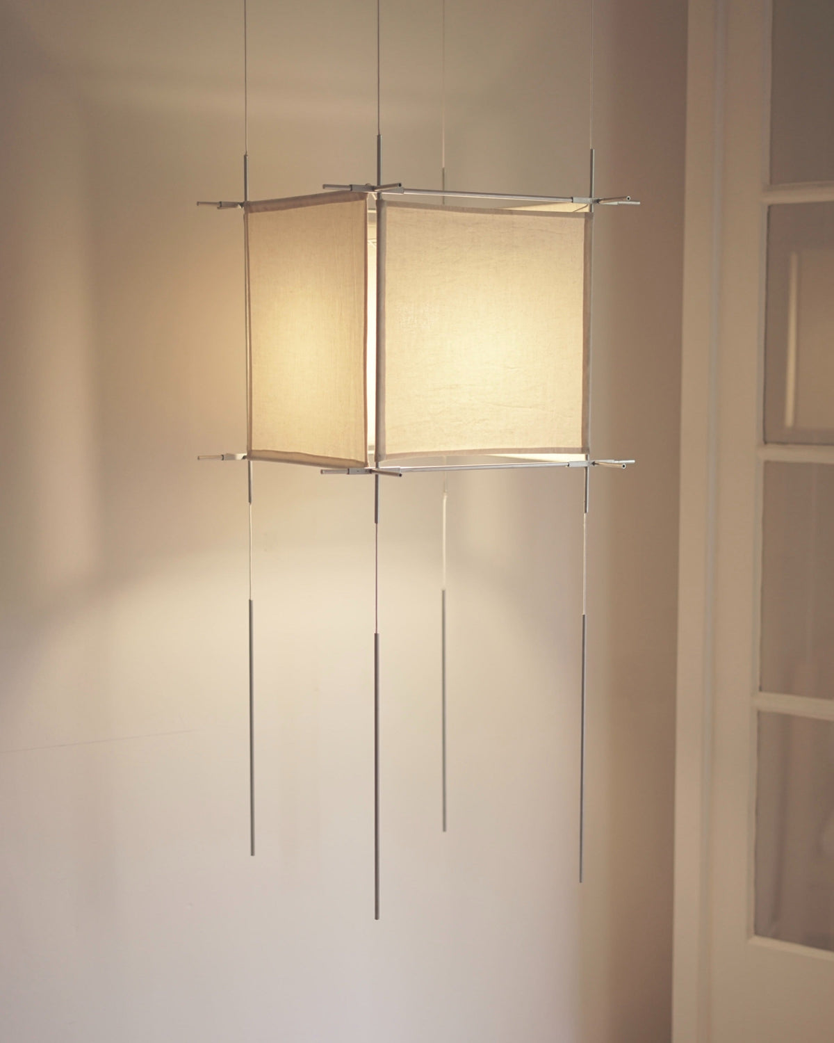 Suspended Pendant Light in Aluminium and Cotton by Anja Rohner | The Oblist