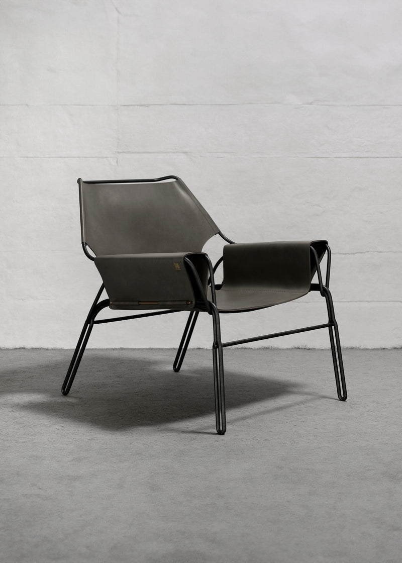PERFIDIA_02 Olivo Thick Leather Sling Lounge Chair by ANDEAN | The Oblist