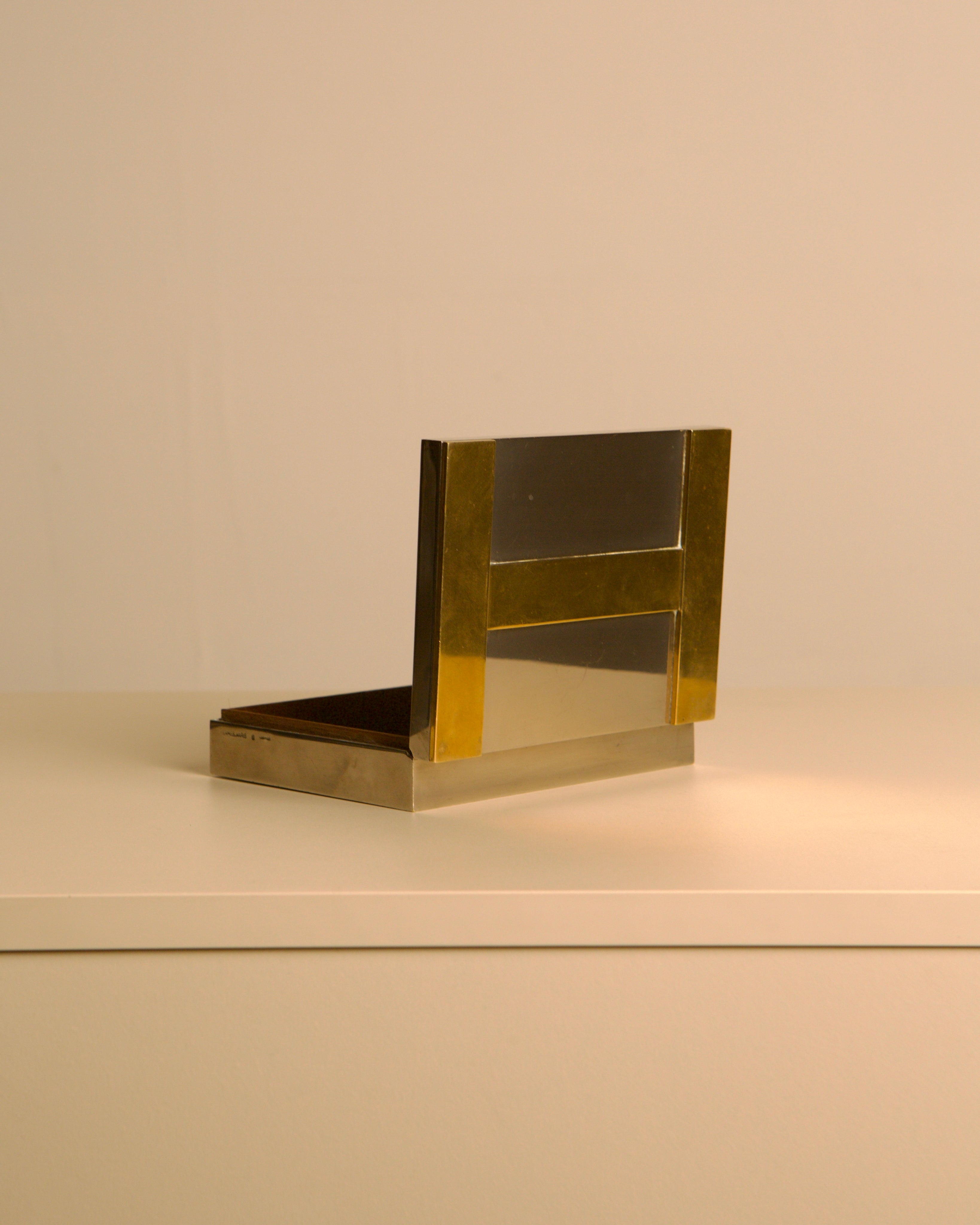 Hermès Paris Silver-Plated and Brass Box by Ravinet d'Enfert, France 1960s — alternate view
