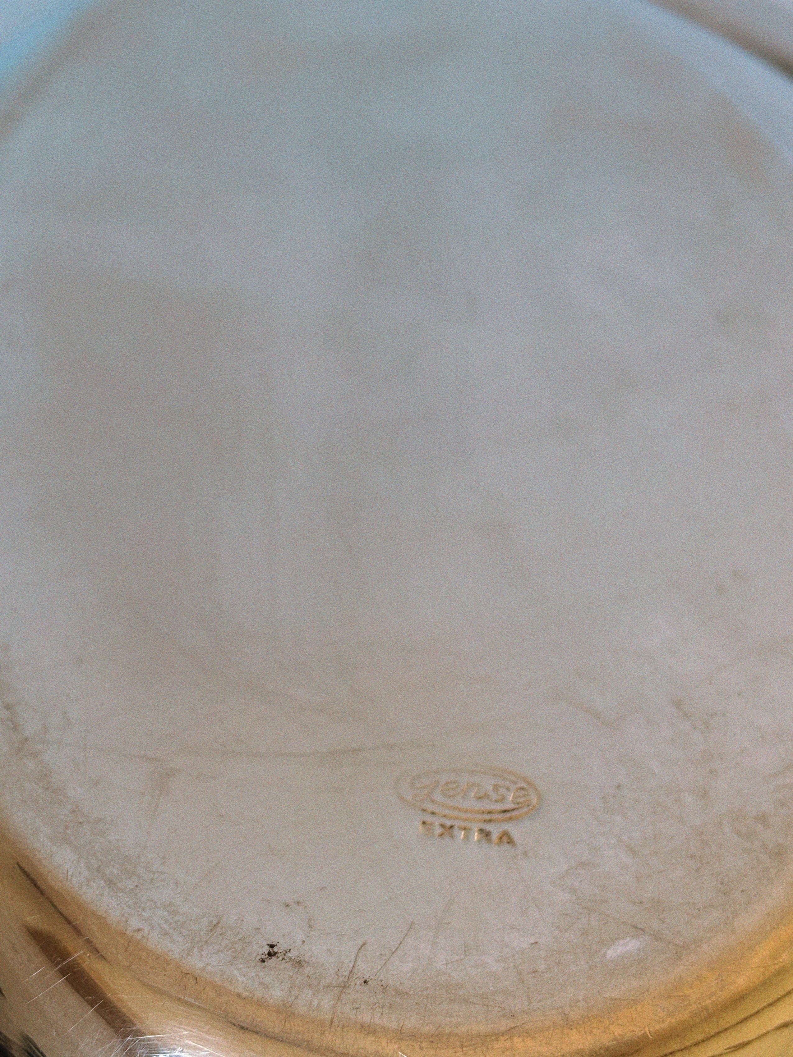 Silver plated oval platter maker's mark detail on underside