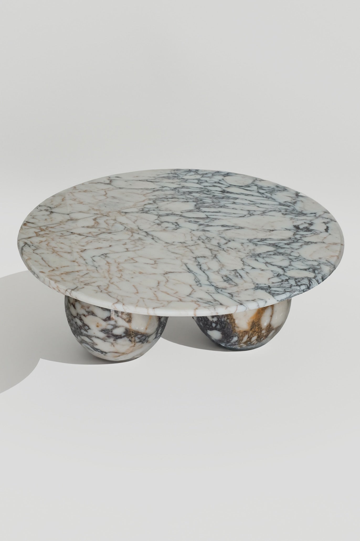 Sculptural Calacatta Viola Coffee Table — detail view