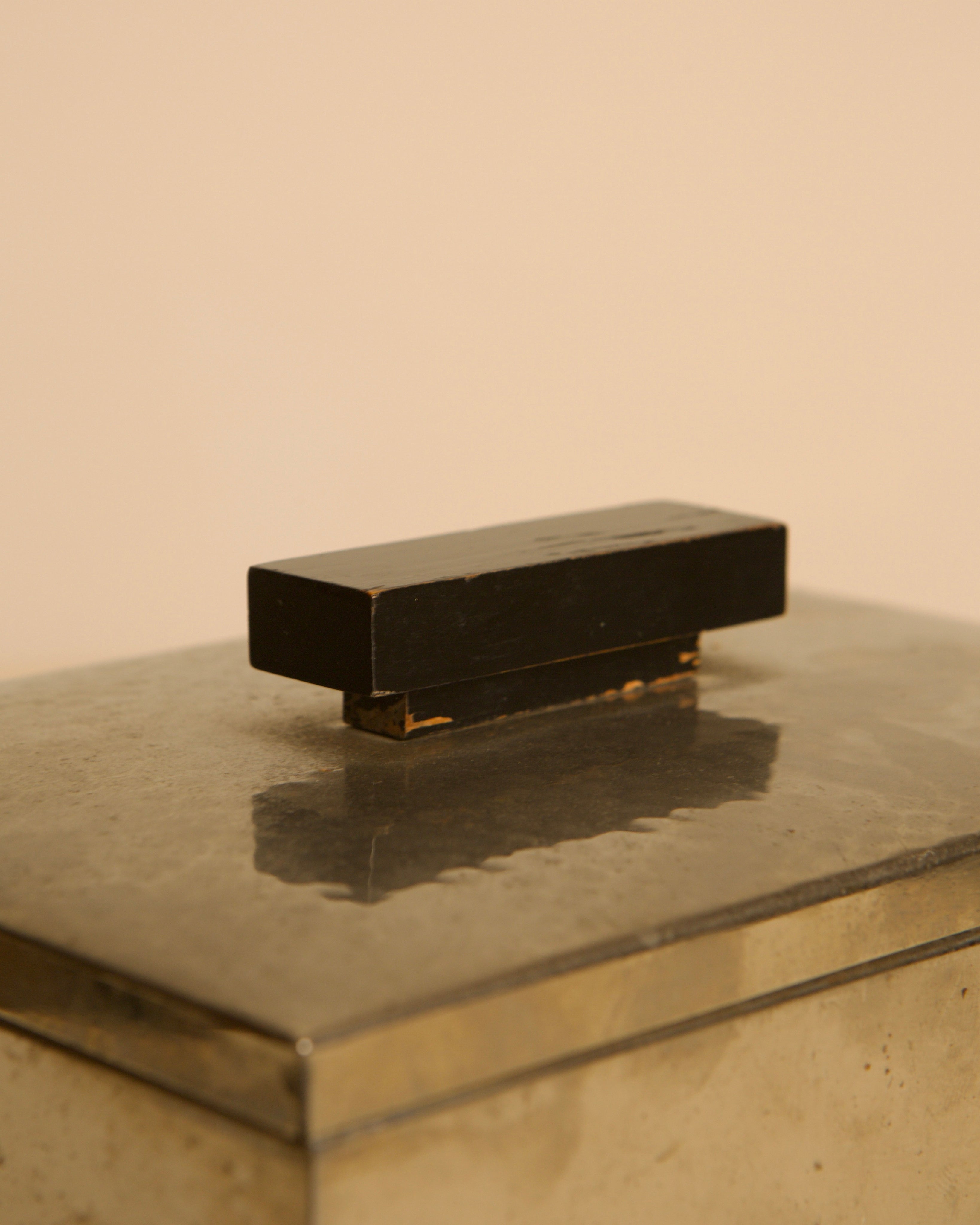 Italian Art Deco Hammered Metal & Wood Box, 1930s — in context