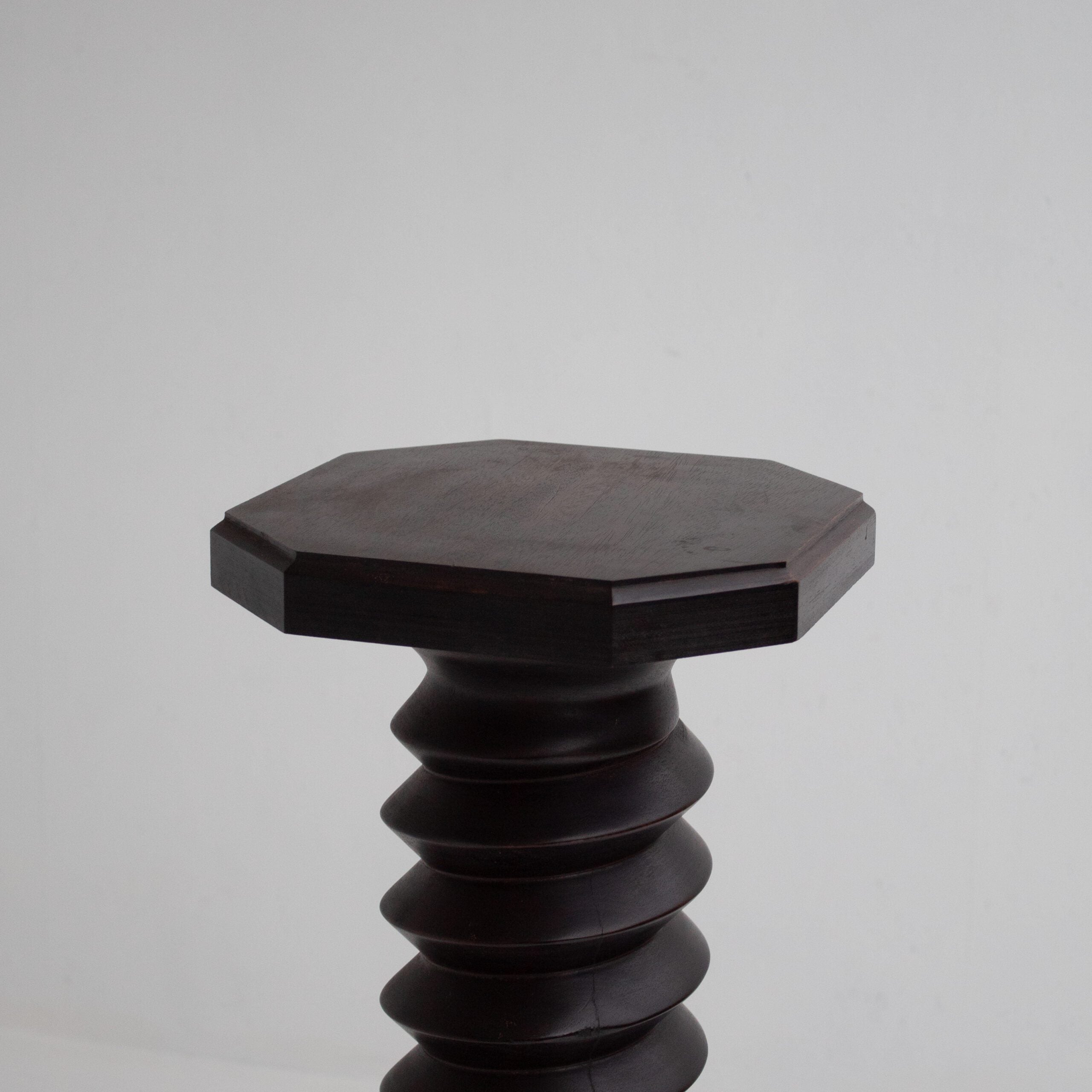 Vintage Wooden Pedestal Set in Stained Oak — view 9