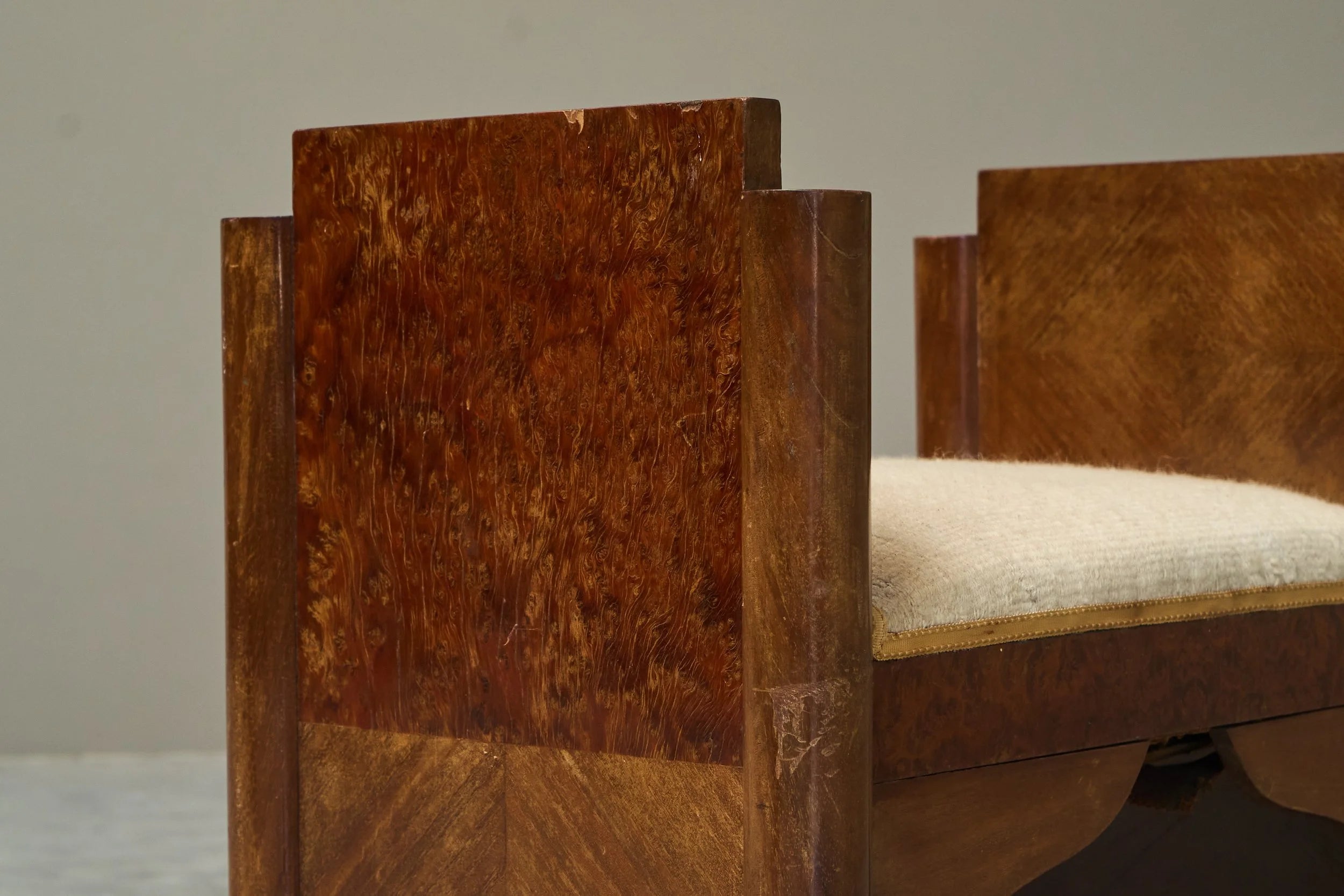 Fantastic Art Deco Bench in Highly Original Condition 1930s — close-up