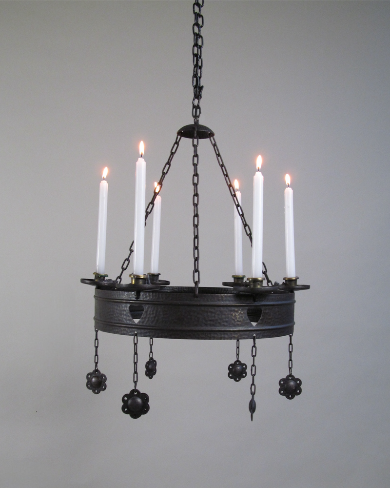 Art Nouveau Wrought-Iron Chandelier Early 20th century by Myakin | The Oblist — handcrafted black iron design