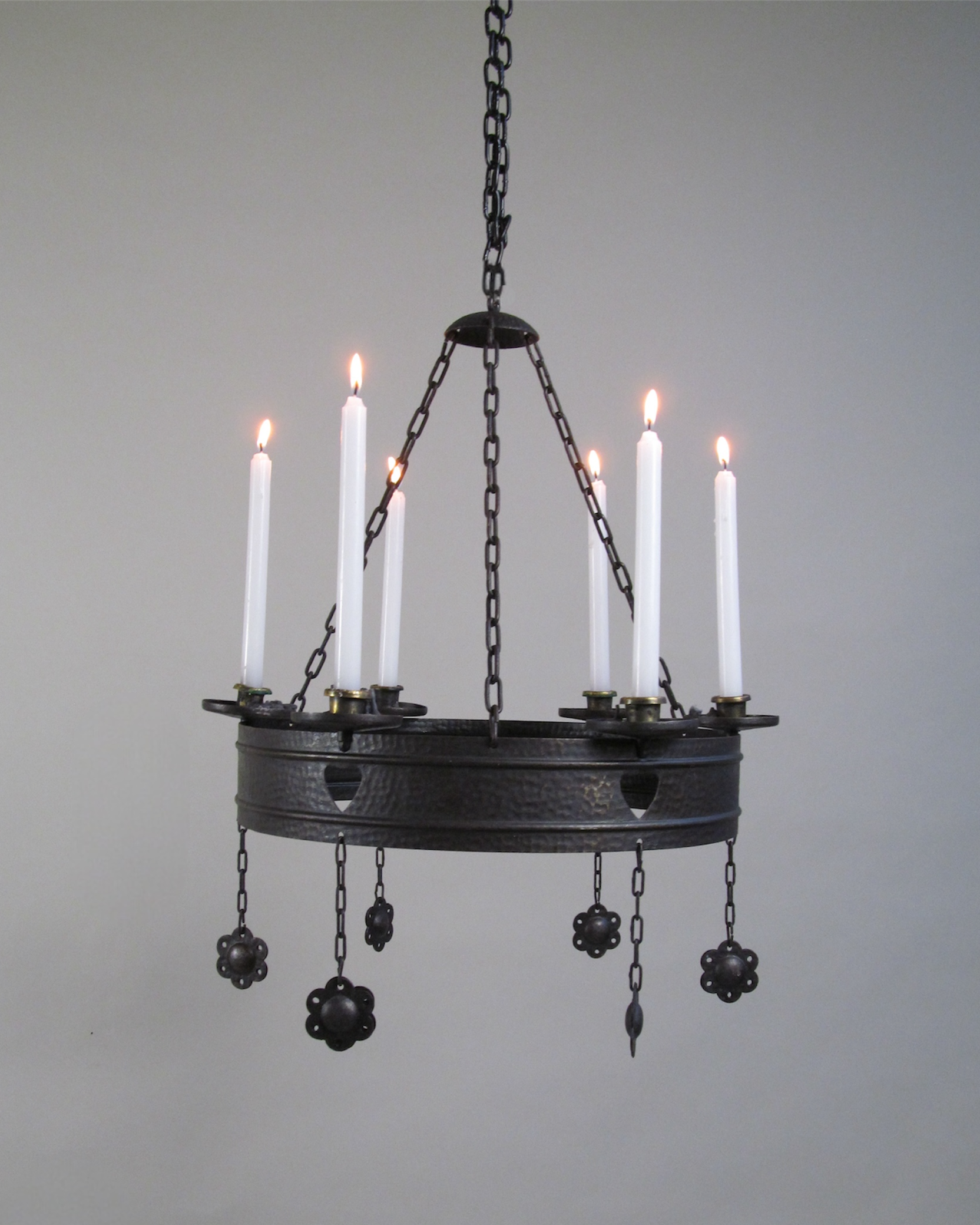 Art Nouveau Wrought-Iron Chandelier Early 20th century by Myakin | The Oblist — handcrafted black iron design