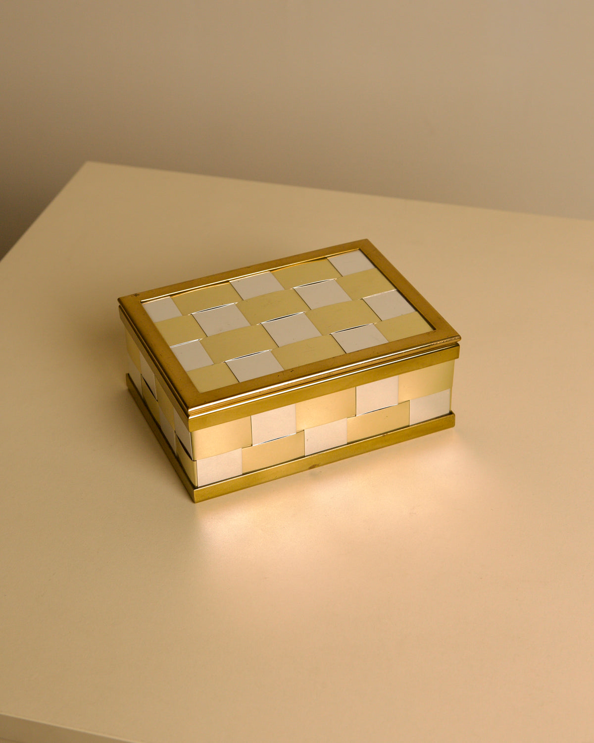 Italian woven gilt and silvered metal box, 1970s — alternate view