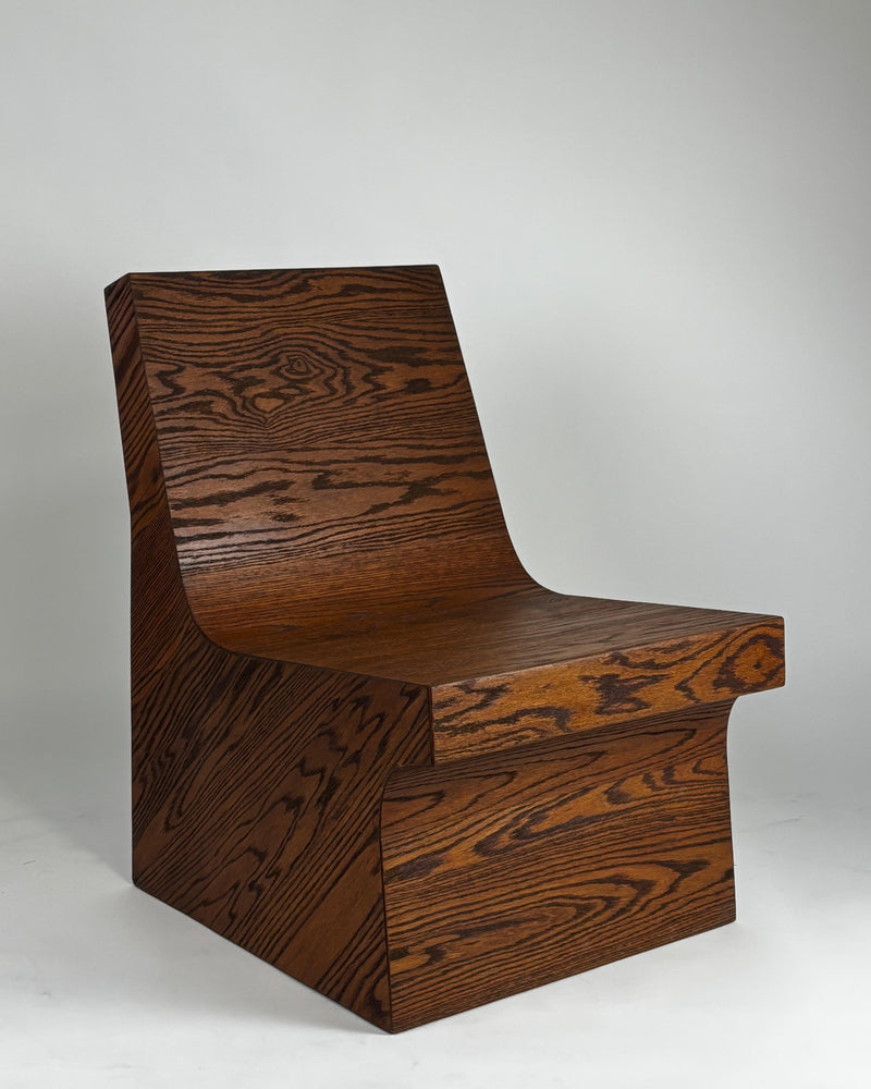 Pair of NONO Lounge Chairs by Joel Escalona | The Oblist — dark wood finish, modern design