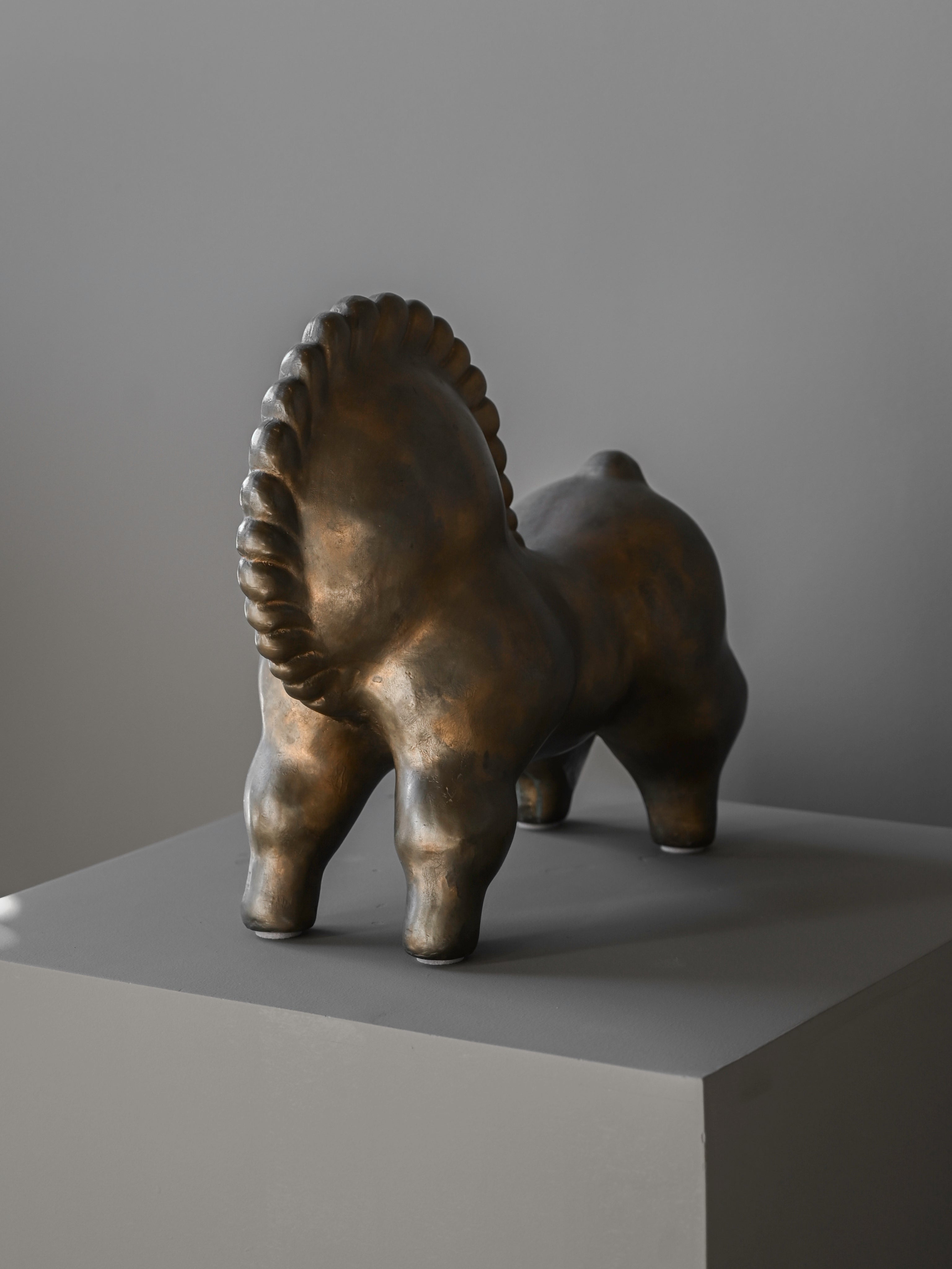 Mid-Century “Libbiloo” in Cast Bronze — side angle