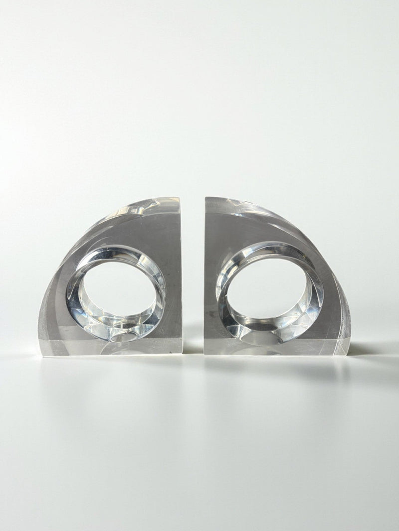 Felice Antonio Botta Lucite Bookends, Italy, 1970s — detail view