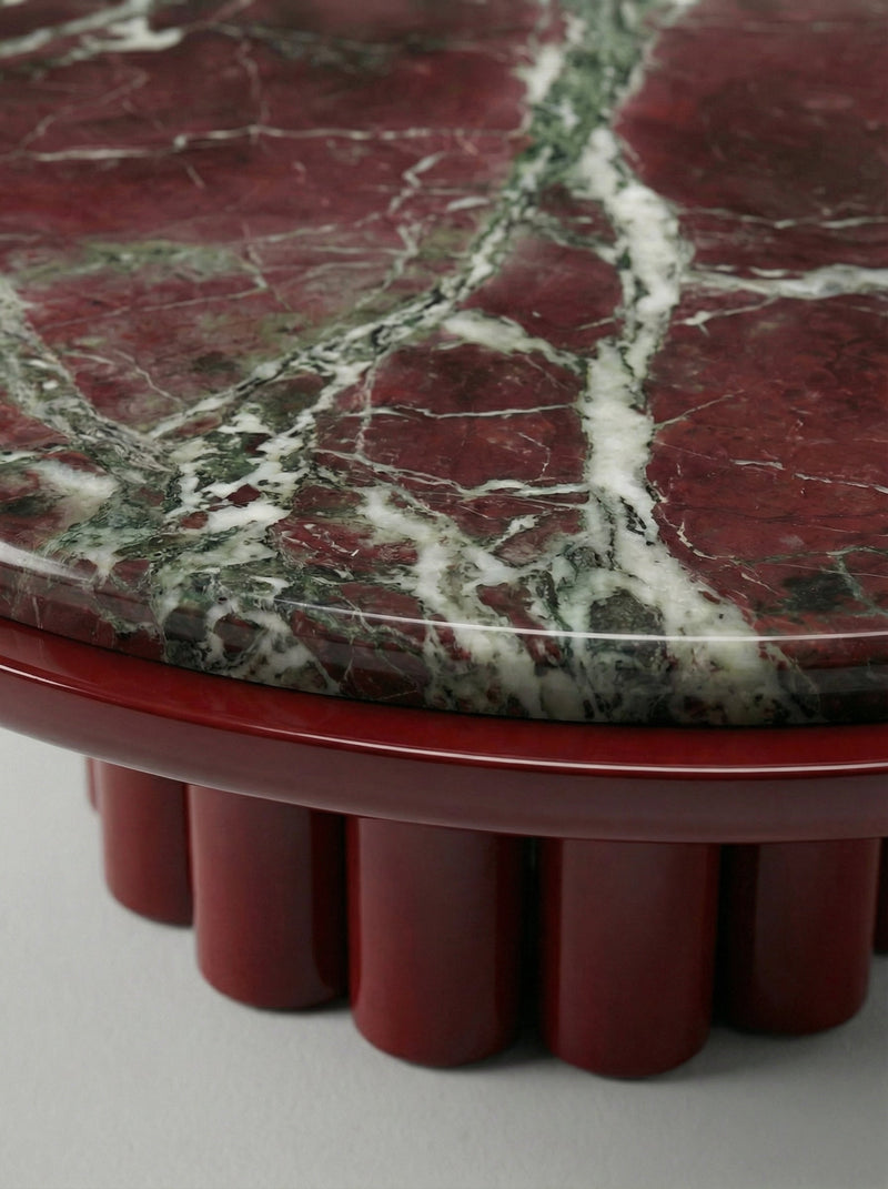 Edoni Bordeaux Lacquered And Rosso Levanto Marble — detail view
