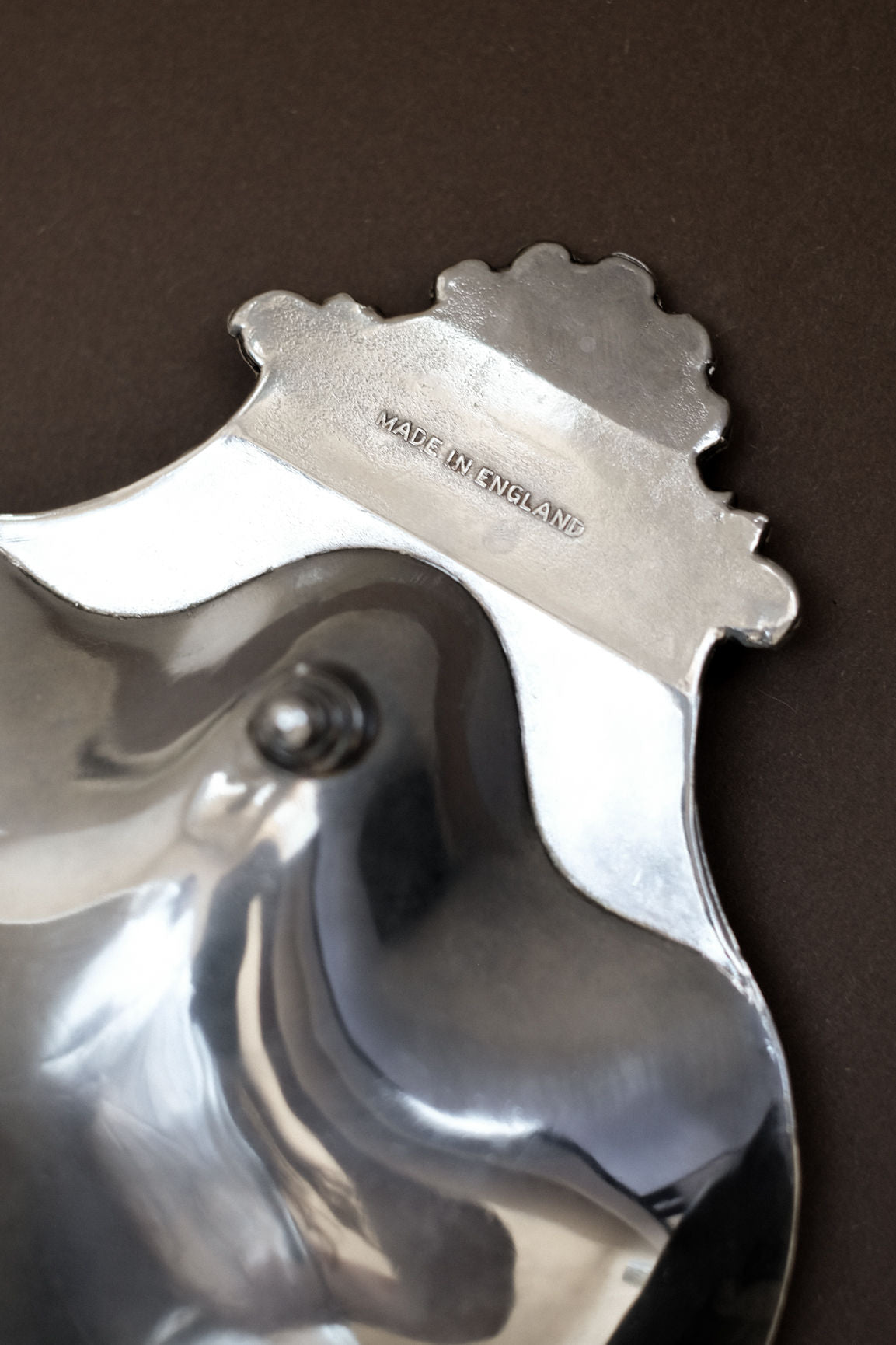 Silver-Plated Shell Vide-Poches — close-up of polished silver surface