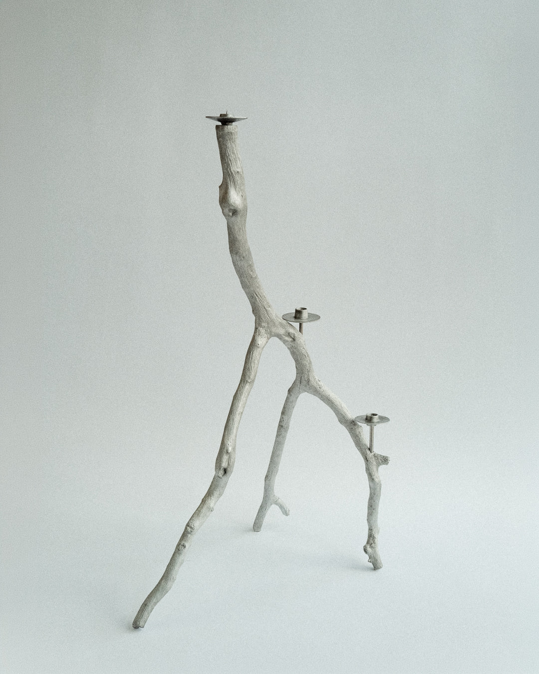 Wild Hazel Candelabra Candle Holder in Cast Aluminium Metal — detail view