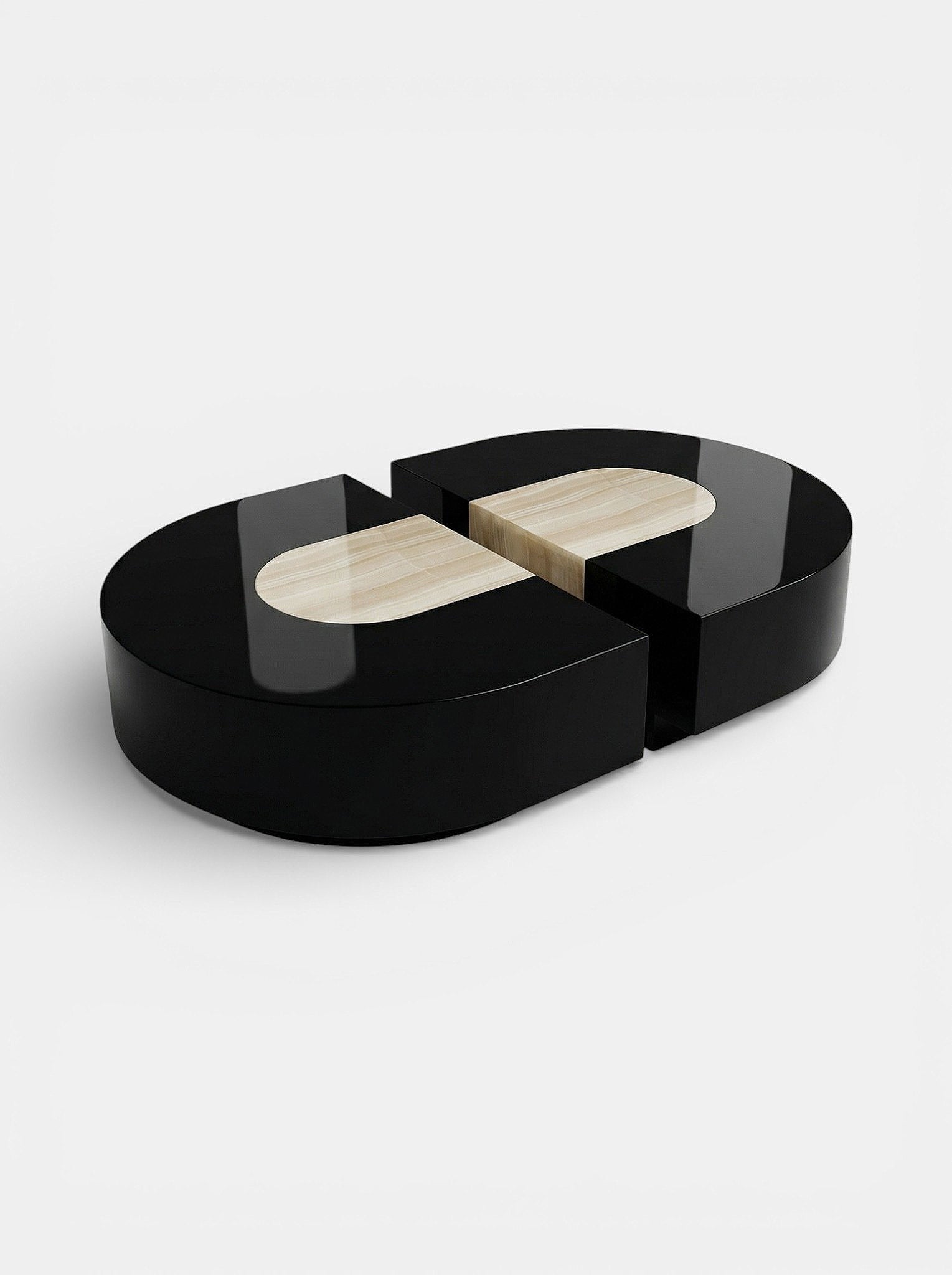 Baci Capsule Black And Ivory Onyx — close-up of black and ivory onyx surface