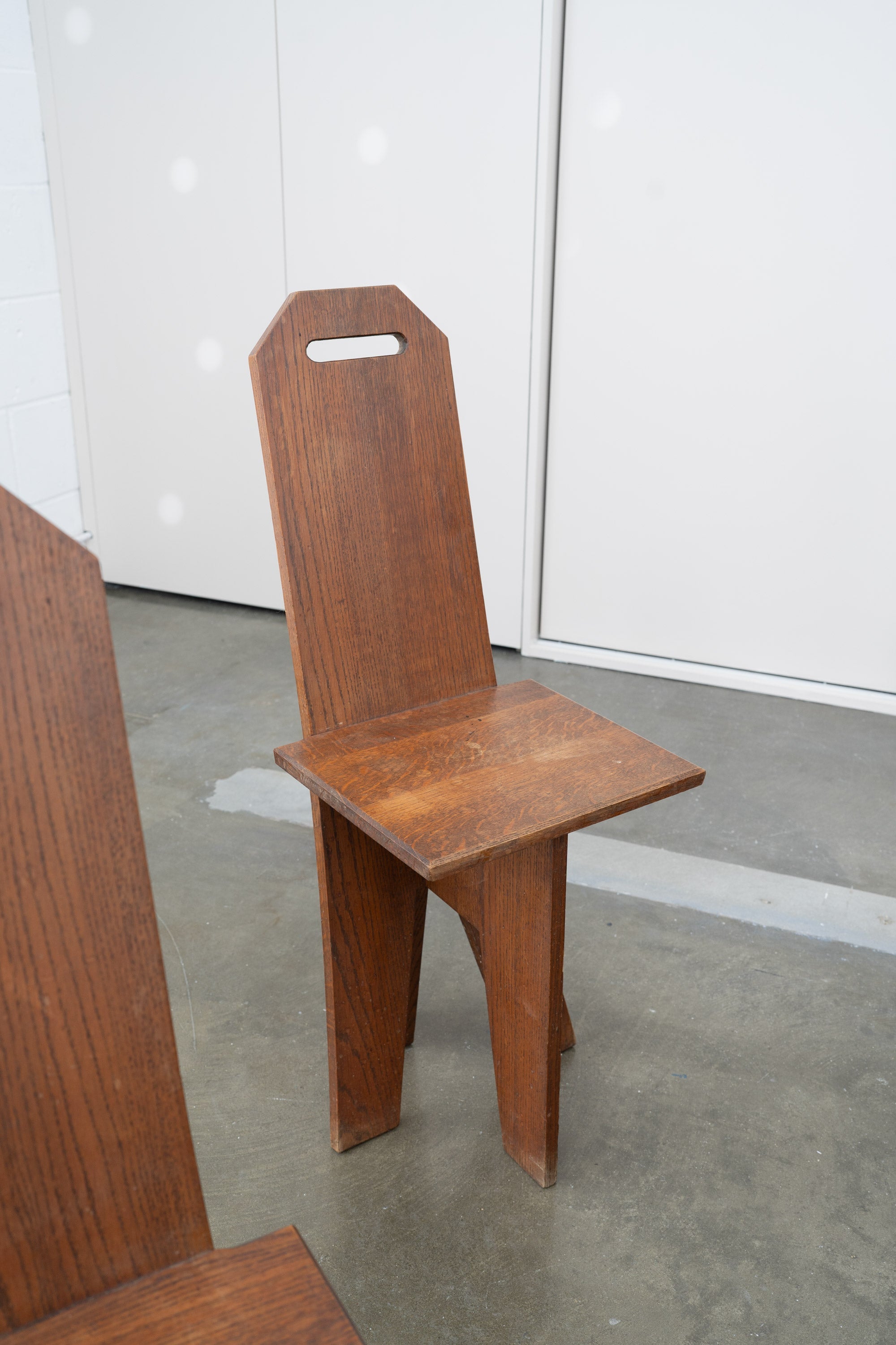 Architectural Brutalist Vernacular Oak Chair (1 of 5) — view 10