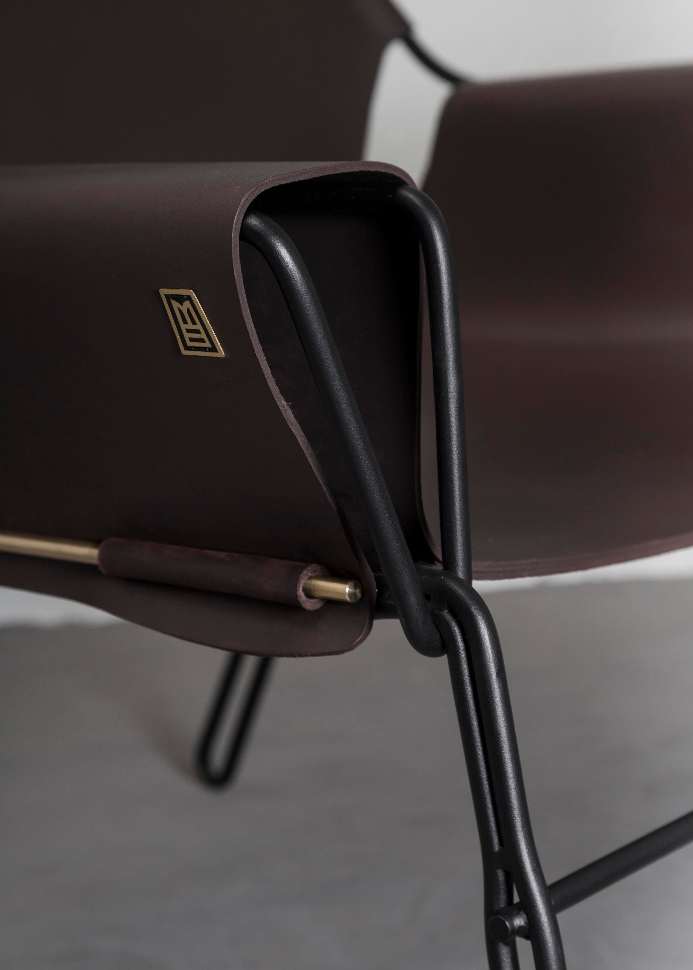 PERFIDIA_02 Olivo Thick Leather Sling Lounge Chair — view 10