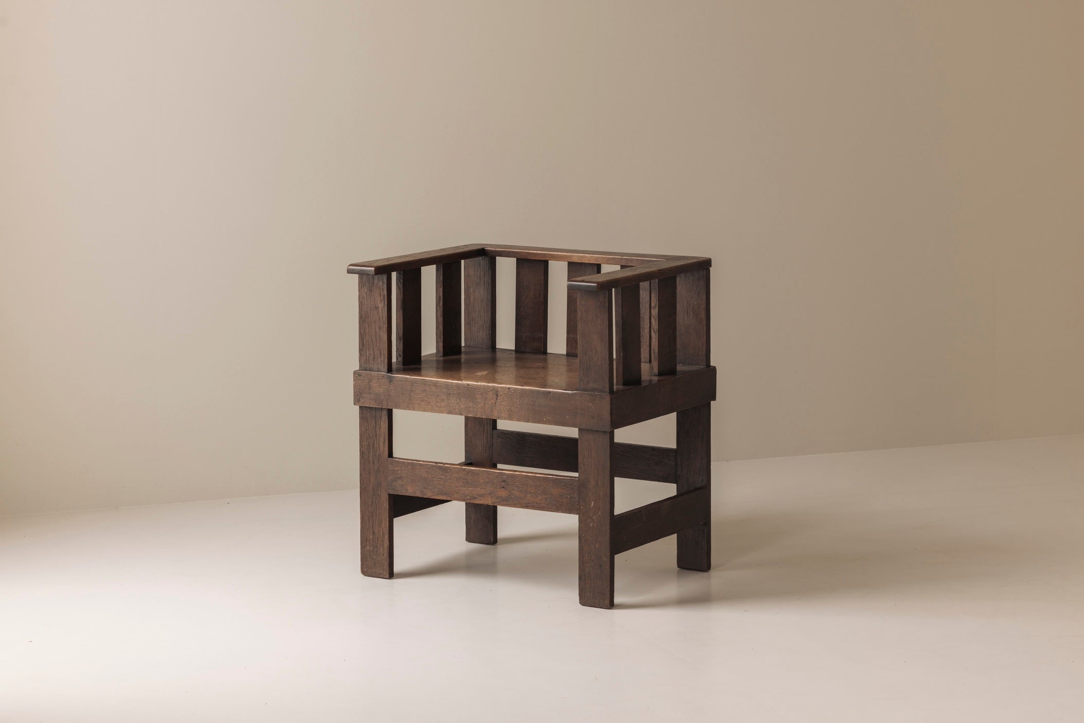 Rare French armchair in said oak, early 1930s. by Modern Living | The Oblist