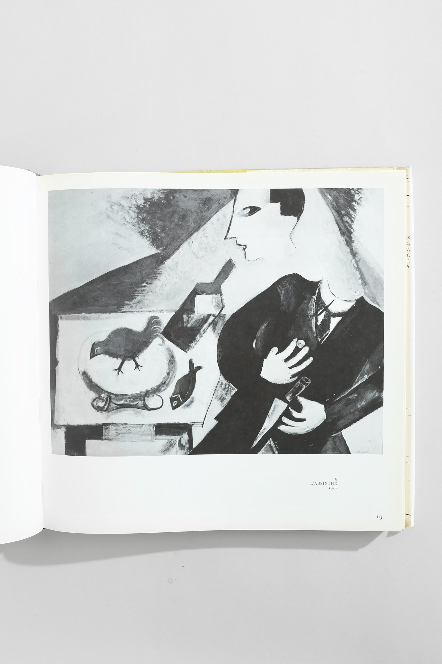 Chagall Book — top view of black and white artwork page