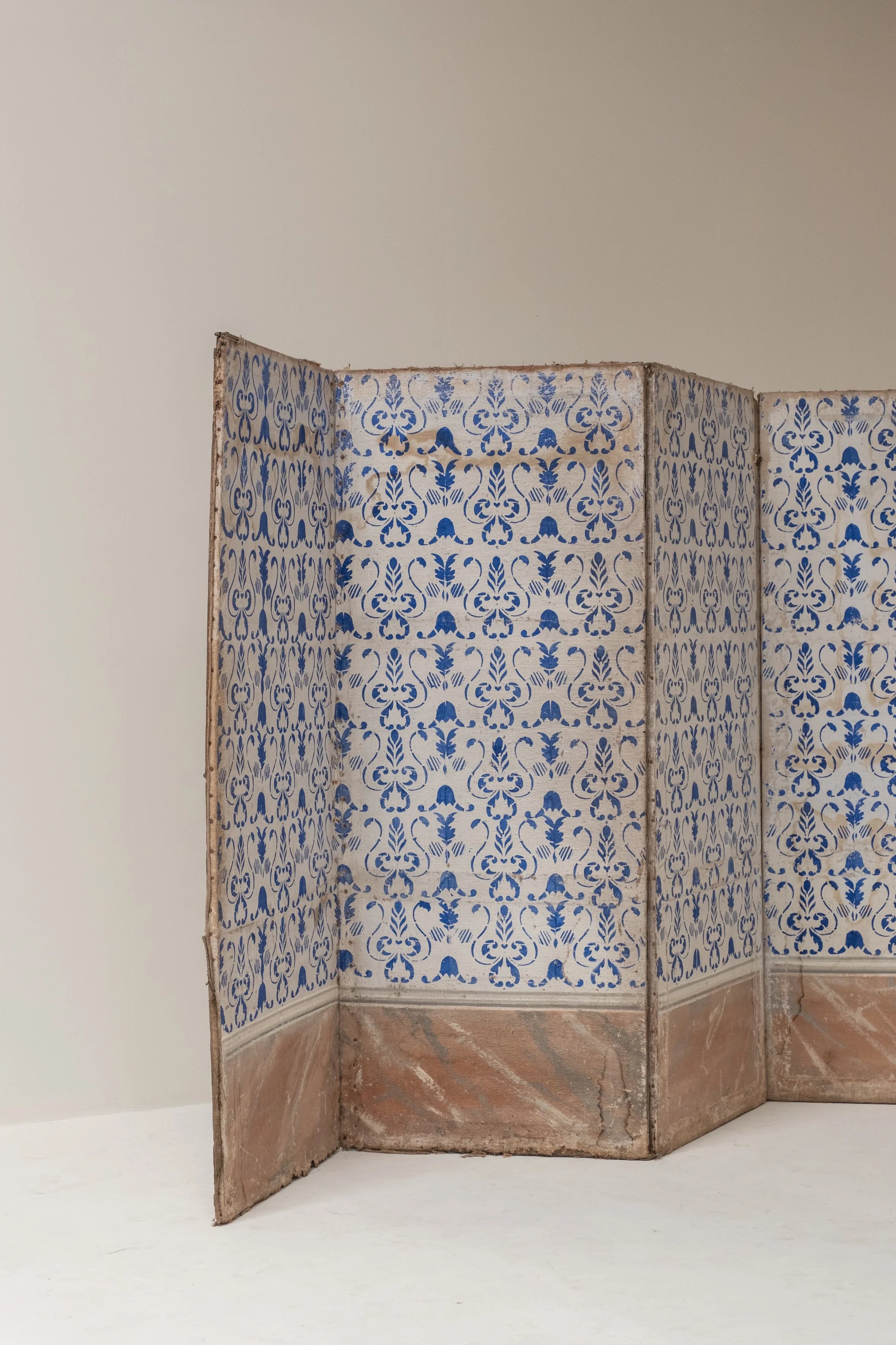 19th Century Italian Painted Four-Panel Screen (Paravent) — lifestyle setting