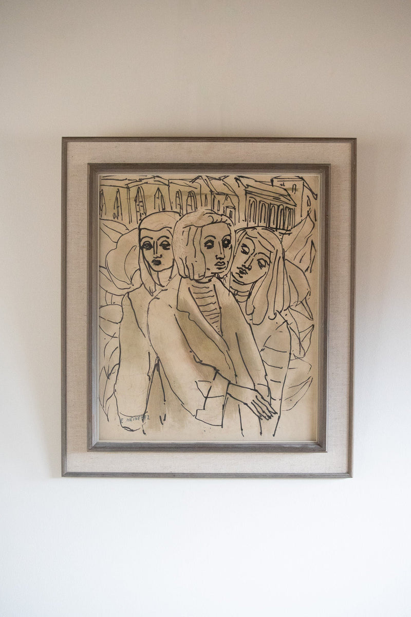 Mid-Century Ink On Paper by Erik Heinerttz by Maud Vaughan | The Oblist — ink on paper, modern design