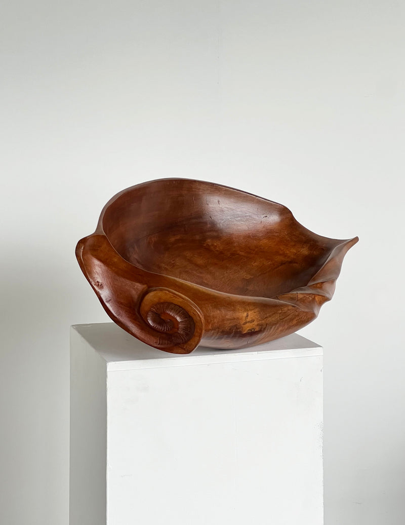 Vintage Shell Dish in Wood - Large Carved Collection — lifestyle setting