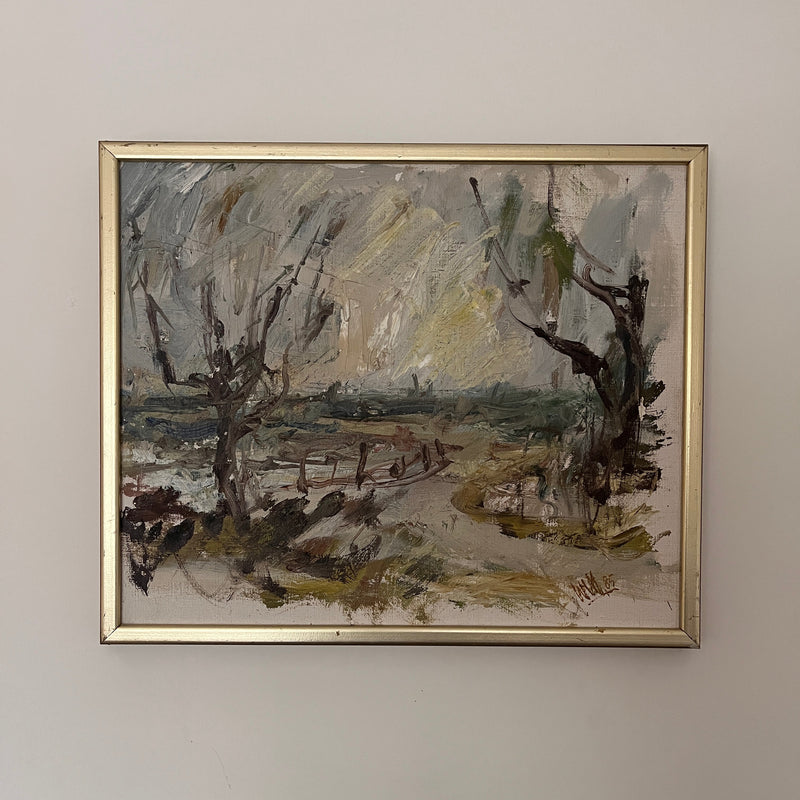 Swedish Oil On Canvas by Owe Wessbohn. 1985. by Maud Vaughan | The Oblist — oil painting, muted colors