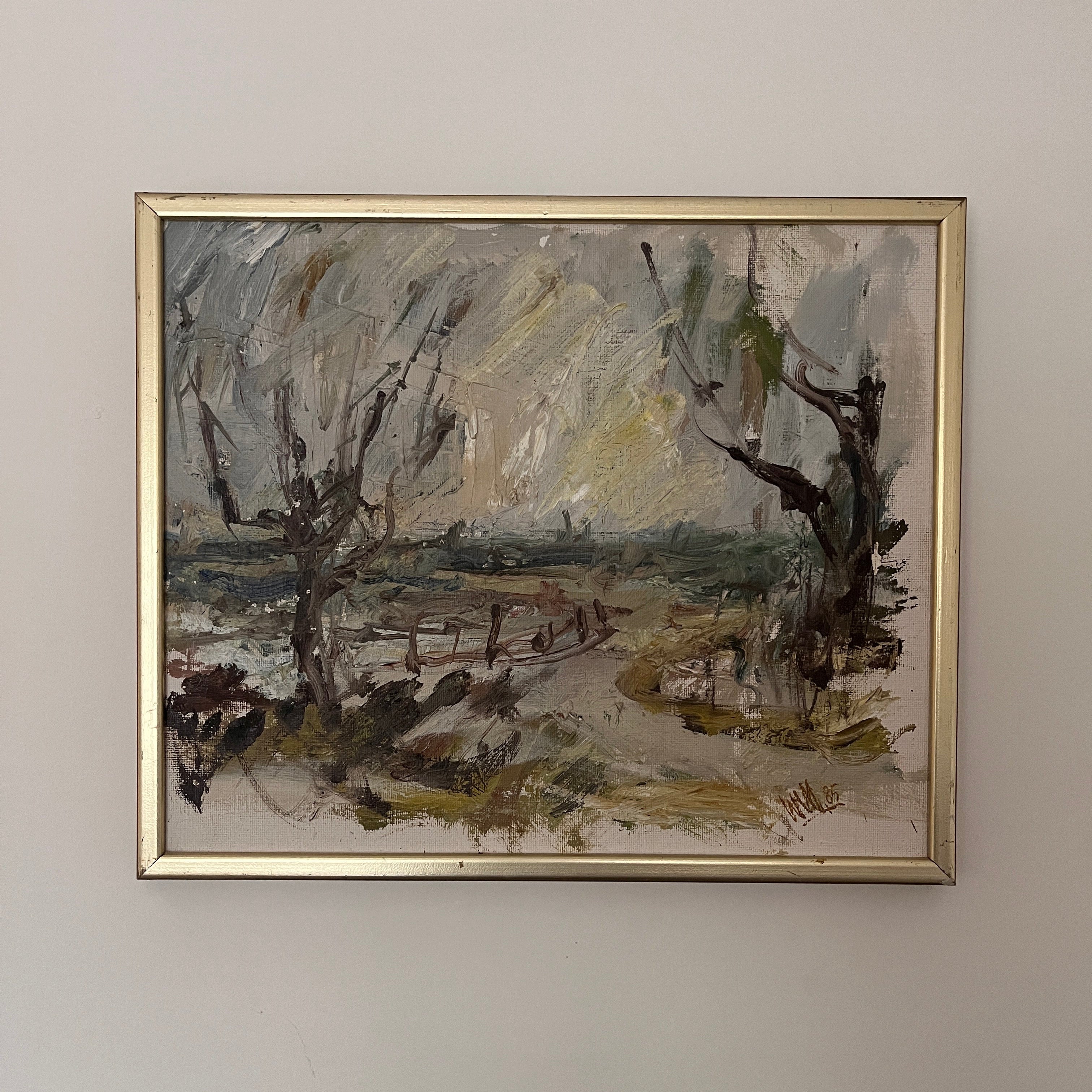Swedish Oil On Canvas by Owe Wessbohn. 1985. by Maud Vaughan | The Oblist — oil painting, muted colors
